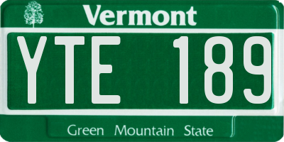 VT license plate YTE189