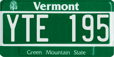 VT license plate YTE195