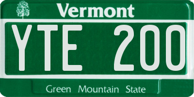 VT license plate YTE200