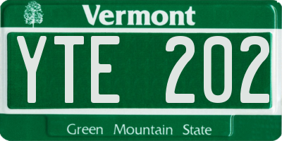 VT license plate YTE202