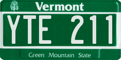 VT license plate YTE211
