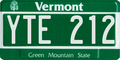 VT license plate YTE212