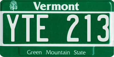 VT license plate YTE213