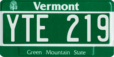 VT license plate YTE219
