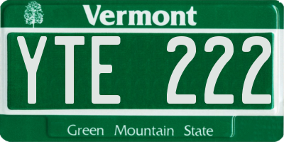 VT license plate YTE222