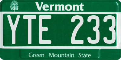 VT license plate YTE233