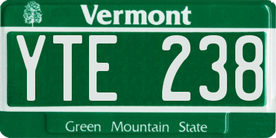 VT license plate YTE238