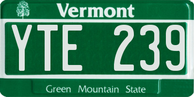VT license plate YTE239