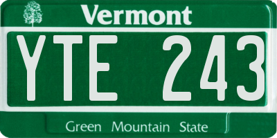 VT license plate YTE243