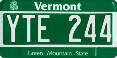 VT license plate YTE244
