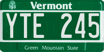 VT license plate YTE245