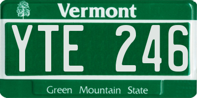 VT license plate YTE246