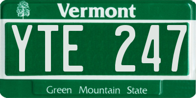 VT license plate YTE247