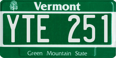 VT license plate YTE251