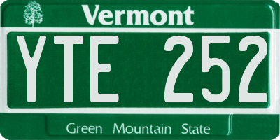 VT license plate YTE252