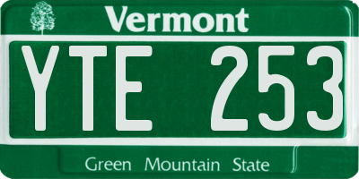 VT license plate YTE253