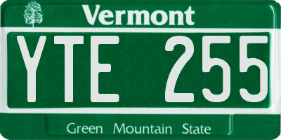 VT license plate YTE255