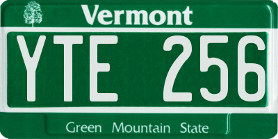 VT license plate YTE256