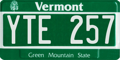 VT license plate YTE257