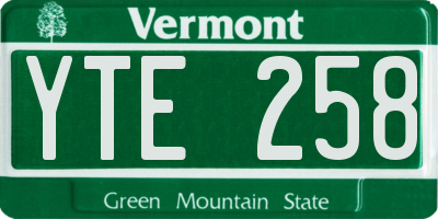VT license plate YTE258