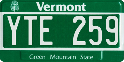 VT license plate YTE259