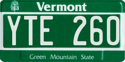 VT license plate YTE260