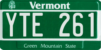 VT license plate YTE261