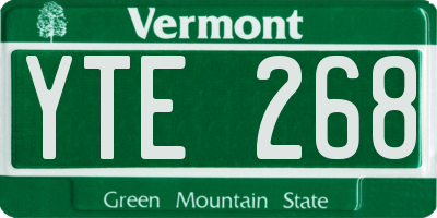 VT license plate YTE268