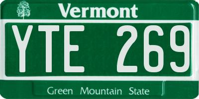 VT license plate YTE269