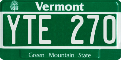 VT license plate YTE270
