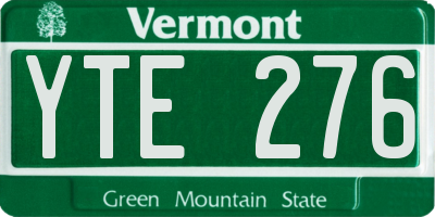 VT license plate YTE276