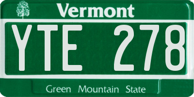 VT license plate YTE278