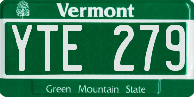 VT license plate YTE279