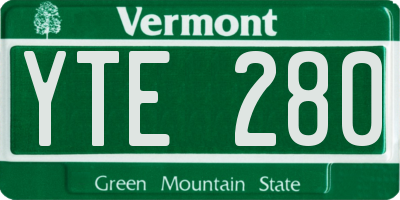 VT license plate YTE280