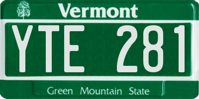 VT license plate YTE281