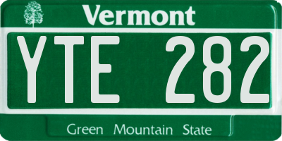 VT license plate YTE282