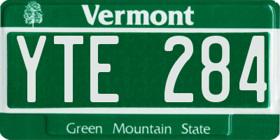 VT license plate YTE284