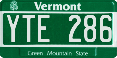 VT license plate YTE286
