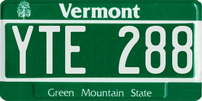 VT license plate YTE288