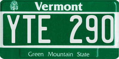 VT license plate YTE290
