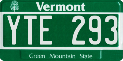 VT license plate YTE293