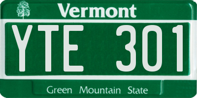 VT license plate YTE301