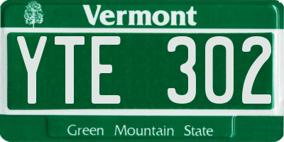 VT license plate YTE302