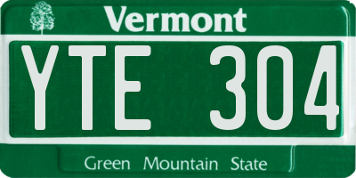 VT license plate YTE304