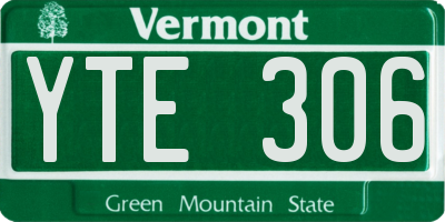VT license plate YTE306