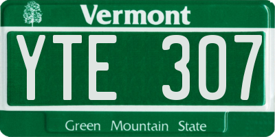 VT license plate YTE307