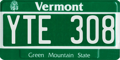 VT license plate YTE308
