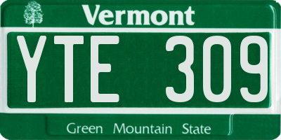 VT license plate YTE309