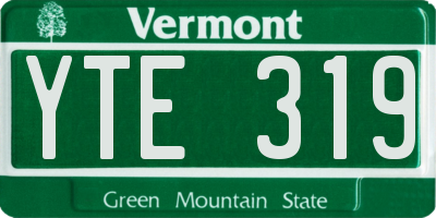 VT license plate YTE319