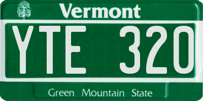 VT license plate YTE320